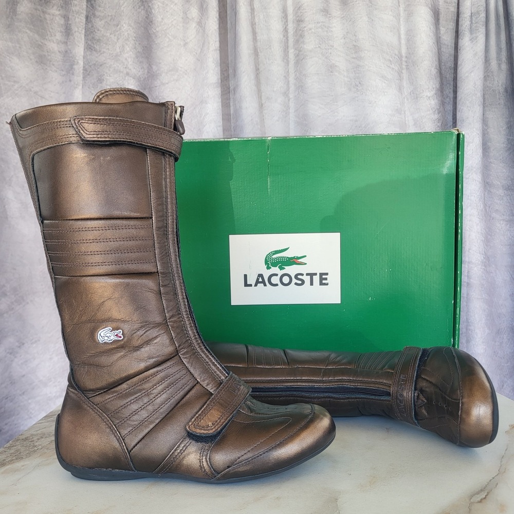 Rare Lacoste Futro Solar Earl 93T Sport Knee High Riding Boots Size 6.5